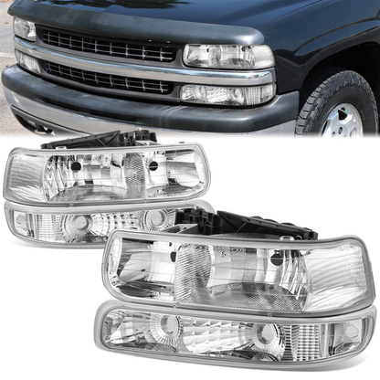 FAROS 99-02 CHEVY SILVERADO/AVALANCHE//WHITE HOOD, WHITE REVERSE, BRIGHT BOTTOM 4P LIGHT WITH BLUE LIGHT BULB