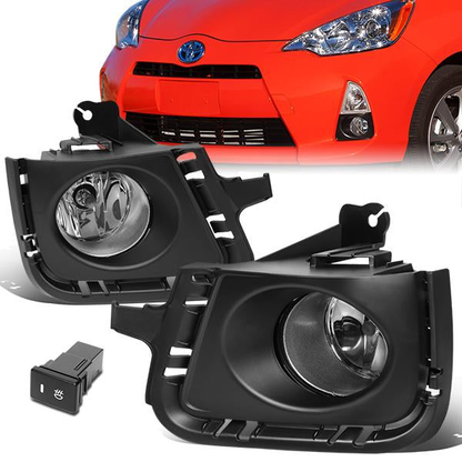 FAROS DE NIEBLA 12-14 TOYOTA PRIUS C - WITH SWITCH, BEZEL - CHROME / CLEAR