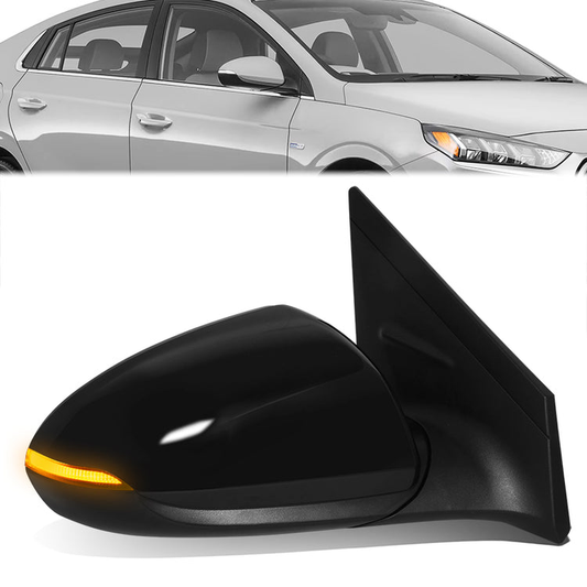 RETROVISOR MIRROR - OE STYLE - HYUNDAI IONIQ 17-22 - WITH POWER WITH HEATED GLASS WITH PUDDLE WITH TURN SIGNAL WITH MEMORY - PASSENGER SIDE - PAINT TO MATCH - BLACK