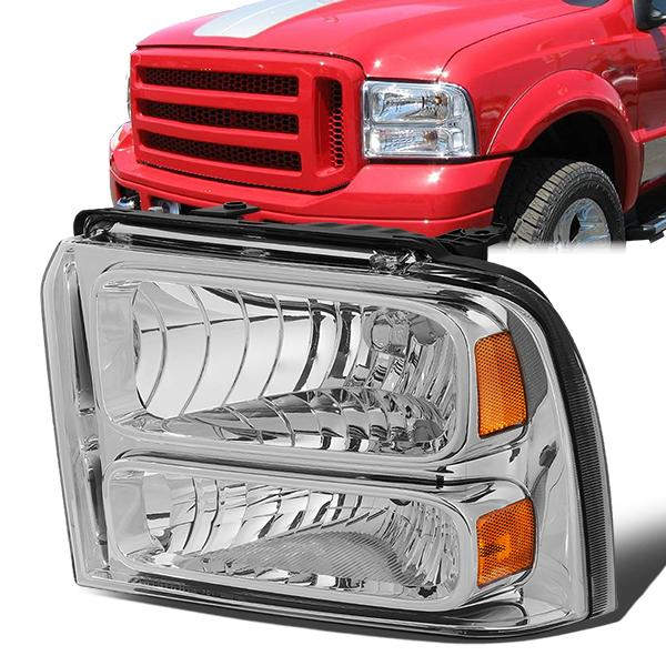 FAROS OE STYLE - 05-07 FORD F-250, F-350, F-450, F-550 SUPER DUTY - H13 HEADLIGHT / 3157A PARKING - CHROME HOUSING - LEFT