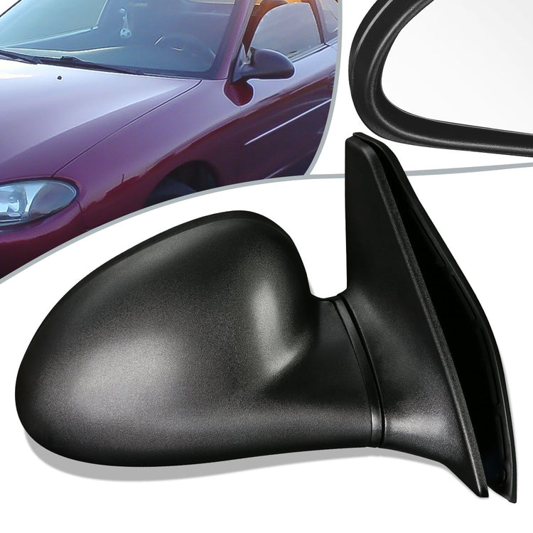 RETROVISOR MIRROR - OEM - 97-02 FORD ESCORT / 97-99 MERCURY TRACER - POWERED - TEXTURED - BLACK - RIGHT