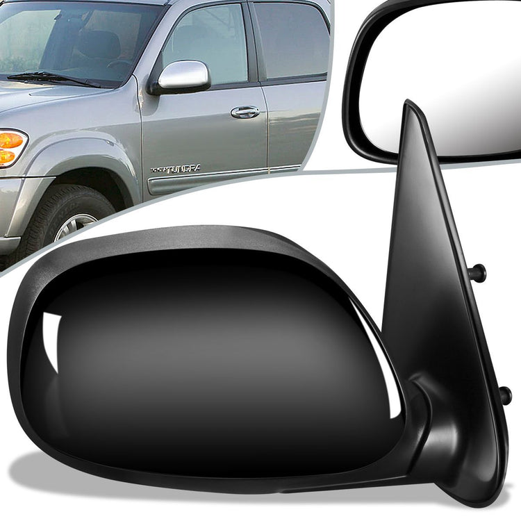 RETROVISOR MIRROR - OEM - 04-06 TOYOTA TUNDRA CREW CAB / 01-07 TOYOTA SEQUOIA - POWER MIRROR ADJUSTMENT - HEATED - TEXTURED/ CAP PAINTABLE - BLACK - RIGHT