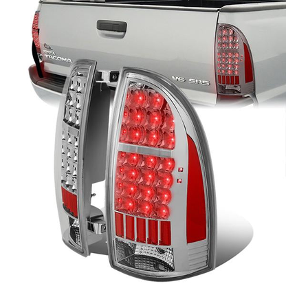 FAROS TRASEROS 05-15 TOYOTA TACOMA - LED - CHROME / CLEAR
