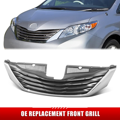 PARRILLA GRILLE - TY SIENA '11-'17/'18-'20/ GRILLE ASS'Y 11-14/ SILVER BLACK W/CHROME MLDG/ W/O RADAR CRUISE CONTRO/ (8 PASSENGER) (XLE)//PARTS.NO,TO1200333//OEM NO,5310108090