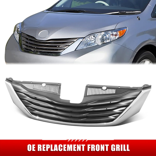 PARRILLA GRILLE - TY SIENA '11-'17/'18-'20/ GRILLE ASS'Y 11-14/ SILVER BLACK W/CHROME MLDG/ W/O RADAR CRUISE CONTRO/ (8 PASSENGER) (XLE)//PARTS.NO,TO1200333//OEM NO,5310108090