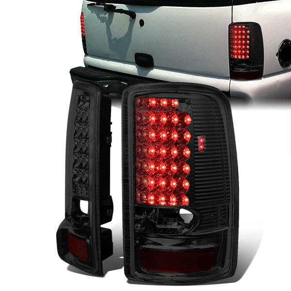 FAROS TRASEROS 00-06 CHEVY TAHOE , CHEVY SUBURBAN 1500 , 2500 , GMC YUKON , YUKON XL 1500 , 2500 - LED - FITS LIFT DOOR MODELS ONLY , DOES NOT FIT BARN DOOR MODELS - CHROME / SMOKE