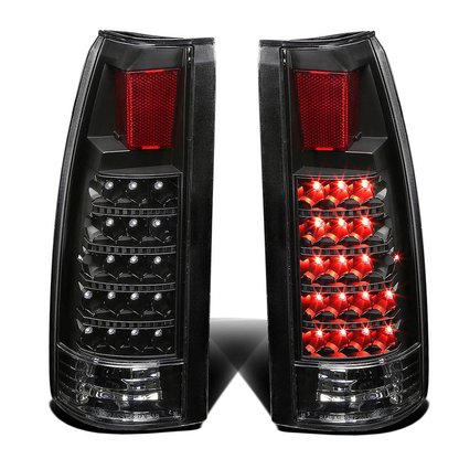 FAROS TRASEROS 89-90 CHEVY C1500 , C2500 , C3500 / 1990 CHEVY K1500 , K2500 , K3500 , GMC C1500 , C2500 , C3500 - LED - BLACK / CLEAR
