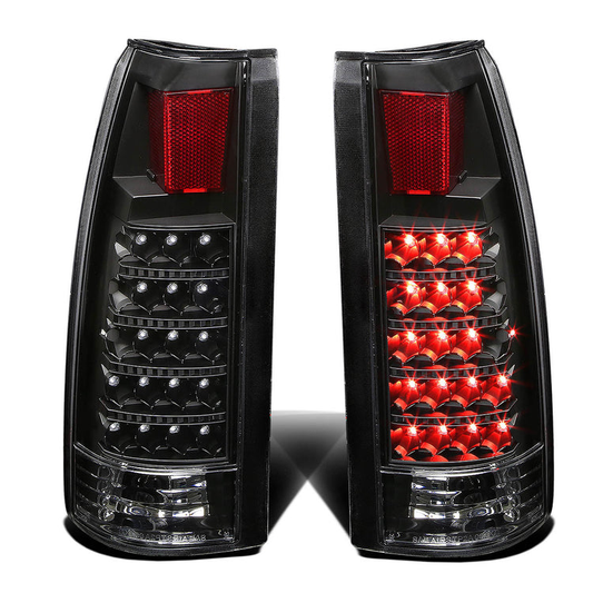 FAROS TRASEROS 89-90 CHEVY C1500 , C2500 , C3500 / 1990 CHEVY K1500 , K2500 , K3500 , GMC C1500 , C2500 , C3500 - LED - BLACK / CLEAR