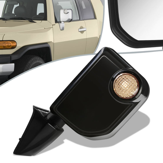 RETROVISOR MIRROR - OEM - 07-09 TOYOTA FJ CRUISER - POWERED - PAINTABLE - BLACK - LEFT