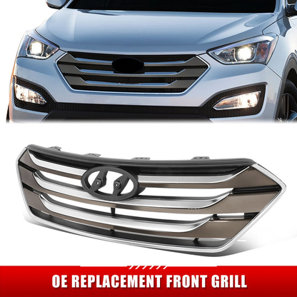 PARRILLA GRILLE - HY SNTA FE 13-18/19-22/ GRILLE ASS'Y 15-16/ CHROME/BLACK/ (W/SMOKE MOULDING)/ (SANTA FE SPORT)