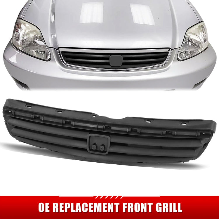 PARRILLA GRILLE - HD CVIC 2/3/4 DR '99-'00/ GRILLE ASS'Y/ MAT-BLACK W/O MOULDING/ (DX/EX/LX) (4D)//PARTS.NO,HO1200162//OEM NO,71121S04003