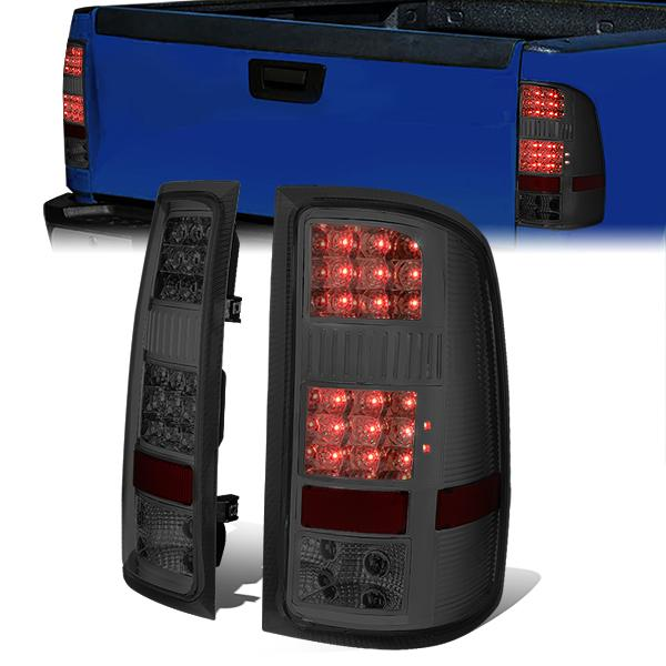 FAROS TRASEROS 07-13 GMC SIERRA 1500 - 07-14 GMC SIERRA 2500HD 3500HD - DOES NOT FIT DUALLY MODELS, DOES NOT FIT DENALI MODELS, DOES NOT FIT MODELS WITH 921 BACKUP BULB MODELS - LED - CHROME / SMOKE