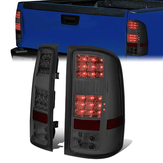 FAROS TRASEROS 07-13 GMC SIERRA 1500 - 07-14 GMC SIERRA 2500HD 3500HD - DOES NOT FIT DUALLY MODELS, DOES NOT FIT DENALI MODELS, DOES NOT FIT MODELS WITH 921 BACKUP BULB MODELS - LED - CHROME / SMOKE