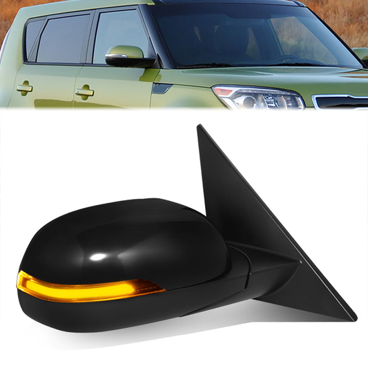 RETROVISOR MIRROR - OE STYLE - KIA SOUL 14-19 - WITH POWER FOLD WITH HEATED GLASS WITH TURN SIGNAL - PASSENGER SIDE - PAINT TO MATCH - BLACK