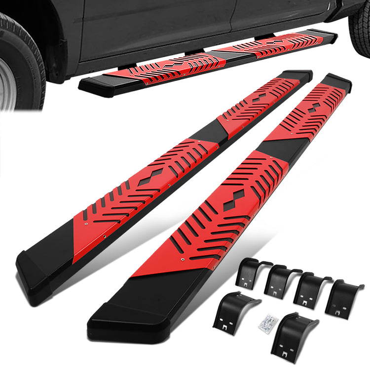 ESTRIBOS 5.5" - 09-18 DODGE RAM 1500 / 11-20 DODGE RAM 2500, 3500 / 2019 DODGE RAM 1500 CLASSIC - CREW CAB - BLACK / RED