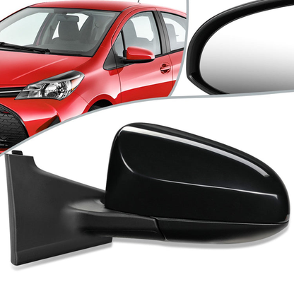 RETROVISOR MIRROR - OEM - 15-17 TOYOTA YARIS - POWERED - FOLDING - BLACK MATERIAL - LEFT