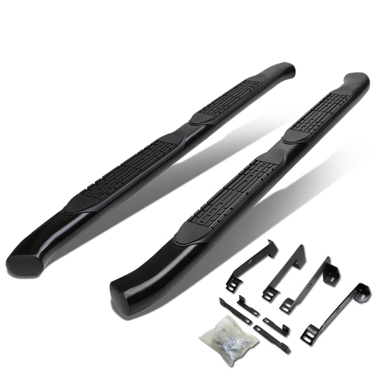 ESTRIBOS 4" - OVAL - 45 DEG - 02-08 DODGE RAM 1500 / 03-09 RAM 2500, 3500 - QUAD CAB - BLACK