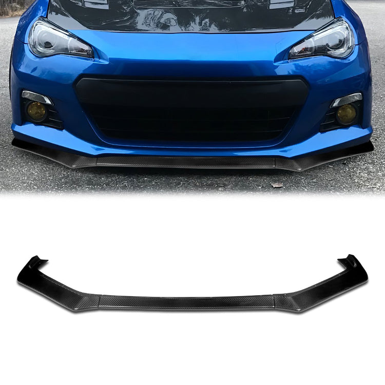 LIP FRONTAL 13-16 SUBARU BRZ - REQUIRES DRILLING BUMPER FOR INSTALLATION - 3PC - REAL CARBON FIBER