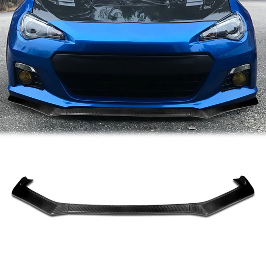 LIP FRONTAL 13-16 SUBARU BRZ - REQUIRES DRILLING BUMPER FOR INSTALLATION - 3PC - REAL CARBON FIBER
