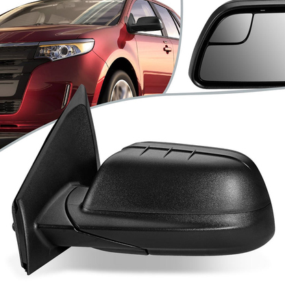 RETROVISOR MIRROR - OEM - 11-14 FORD EDGE - POWERED - W/ BLIND SPOT GLASS - TEXTURED - BLACK - LEFT