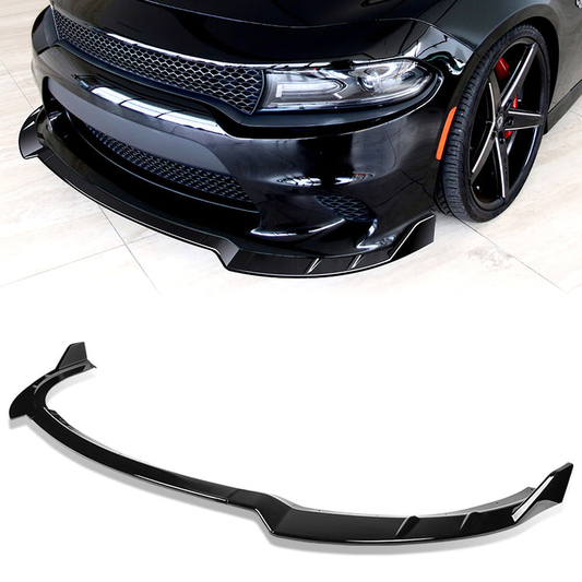 LIP FRONTAL 15-22 DODGE CHARGER - REQUIRES DRILLING BUMPER FOR INSTALLATION - 3PC - PAINTED GLOSS BLACK