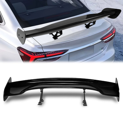 SPOILER SPOILER - UNIVERSAL - 3 GT STYLE - 57"L X 7.5" W X 8.5" H - FITS VEHICLES 21" W X 6.75" L FLAT TRUNK SPACE - BLACK
