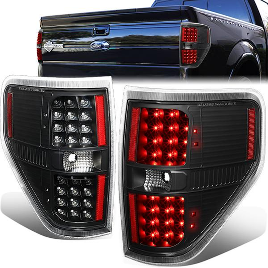 FAROS TRASEROS 09-14 FORD F-150 - FULL LED - LED - BLACK / CLEAR
