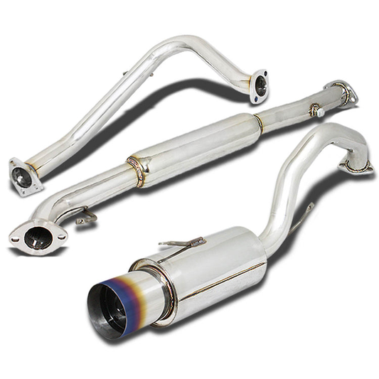 TUBERIA CATBACK CATBACK - 95-99 MITSUBISHI ECLIPSE NON TURBO - SINGLE BURNT TIP - STAINLESS STEEL