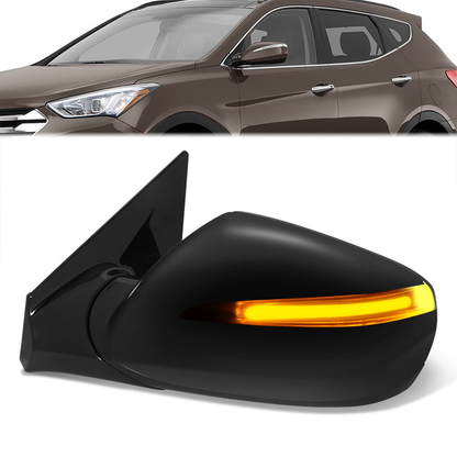 RETROVISOR MIRROR - OE STYLE - HYUNDAI SANTA FE SPORT 2013-2018 - WITH POWER WITH HEATED GLASS WITH TURN SIGNAL WITH BLIND SPOT - DRIVER LEFT SIDE - BLACK