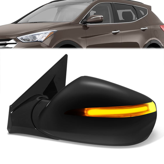 RETROVISOR MIRROR - OE STYLE - HYUNDAI SANTA FE SPORT 2013-2018 - WITH POWER WITH HEATED GLASS WITH TURN SIGNAL WITH BLIND SPOT - DRIVER LEFT SIDE - BLACK