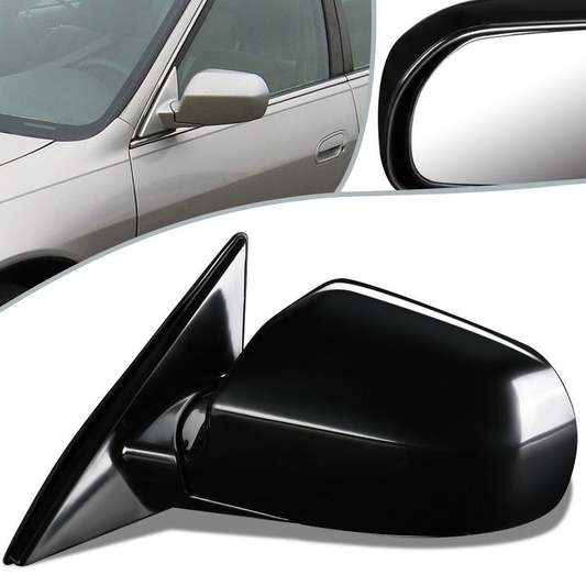 RETROVISOR MIRROR - OEM - 98-02 HONDA ACCORD 4-DOOR - POWERED - PAINTABLE - BLACK - LEFT