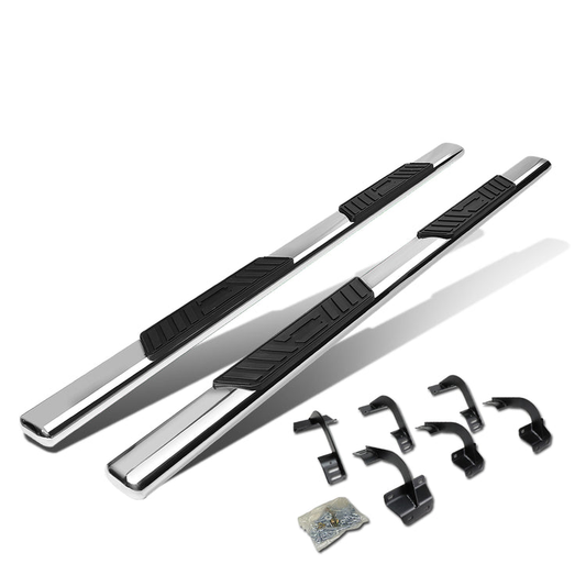 ESTRIBOS 5" - OVAL - STRAIGHT - 15-18 FORD F-150 - SUPER CREW - SILVER