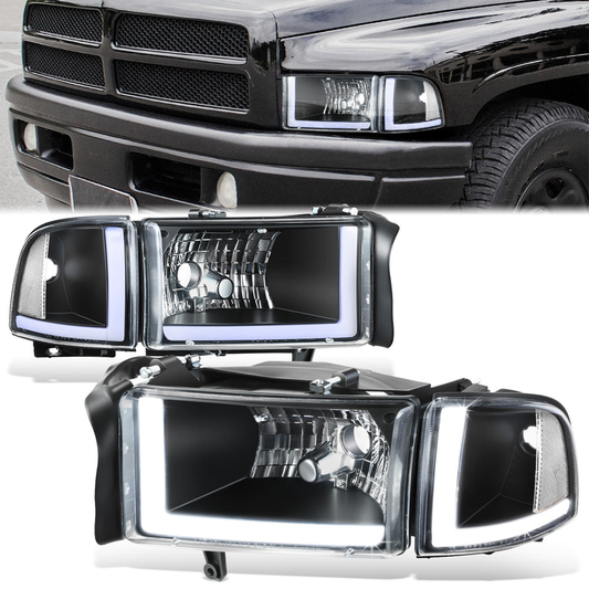 FAROS CLEAR LENS.CLEAR REFLECTOR.BLACK HOUSING.4PCS.LED BAR