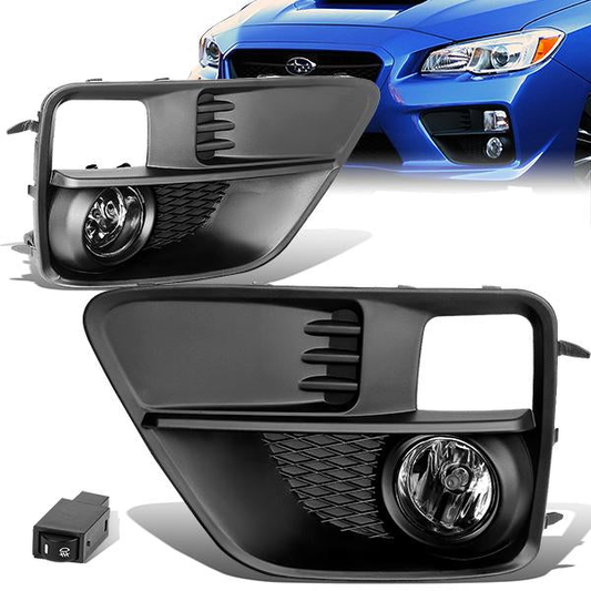 FAROS DE NIEBLA 15-17 SUBARU WRX , STI - WITH SWITCH, BEZEL - H11 BULB - CHROME / CLEAR