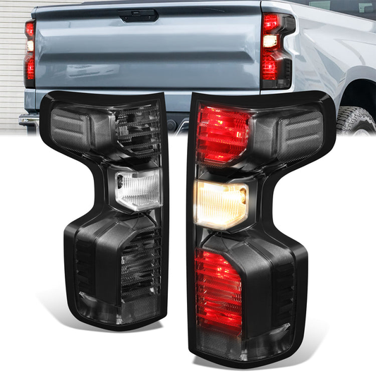 FAROS TRASEROS 19-24 CHEVY SILVERADO 1500 - FITS MODELS WITH FACTORY INCANDESCENT TAIL LIGHT ONLY - LED - BLACK / SMOKE