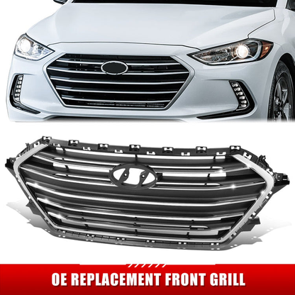 PARRILLA GRILLE - HY ELNTR 17-18/19-20/ GRILLE ASS'Y 17-18/ BLACK W/CHROME MOULDING/ (1.4/2.0)(4D)(KOREA BUILT)/ (W/O AUTO CRUISE)//PARTS.NO,HY1200200//OEM NO,86350F2100