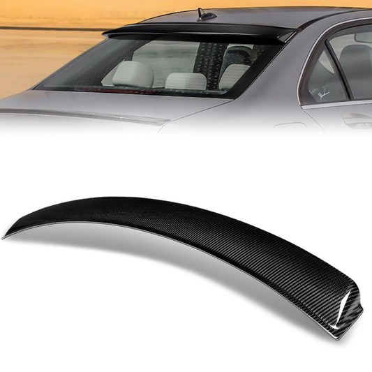 SPOILER CAR ROOF SPOILER - 08-14 MERCEDES-BENZ C63 AMG / 11-14 MERCEDES-BENZ C180 / 10-14 MERCEDES-BENZ C200 / 08 MERCEDES-BENZ C230 / 10-14 MERCEDES-BENZ C250 / 08-14 MERCEDES-BENZ C300 / 08-14 MERCEDES-BENZ C350 - FITS SEDAN MODELS - CARBON FIBER BLACK