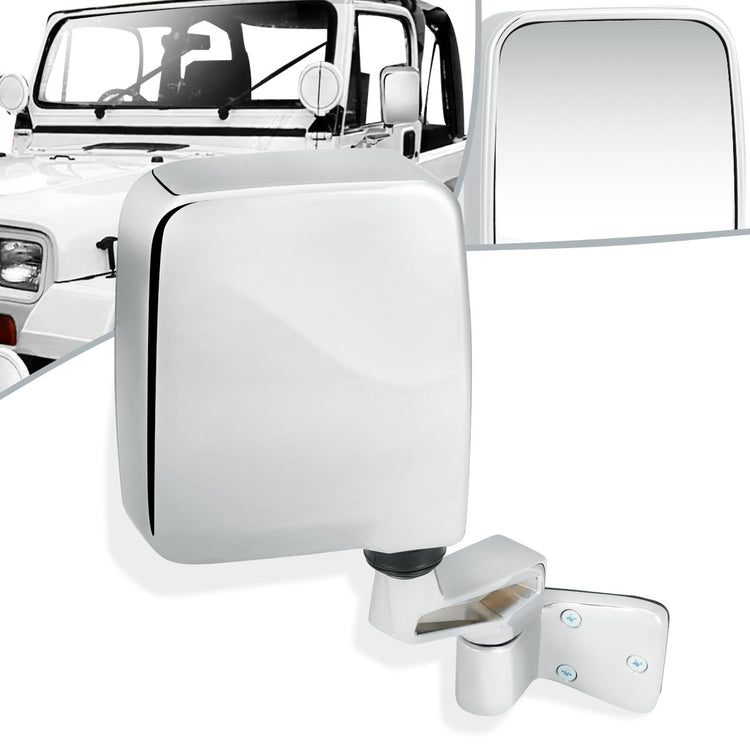 RETROVISOR MIRROR - OEM - 87-95 JEEP WRANGLER - MANUAL - CHROME - RIGHT
