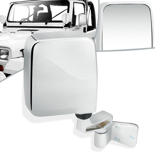 RETROVISOR MIRROR - OEM - 87-95 JEEP WRANGLER - MANUAL - CHROME - RIGHT