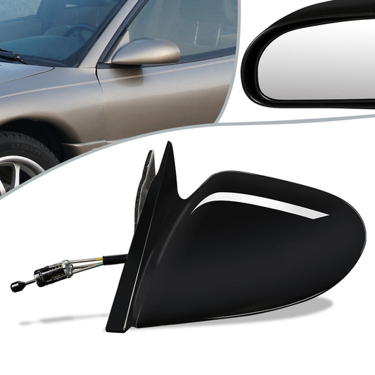 RETROVISOR MIRROR - OEM - 95-00 CHRYSLER SEBRING - MANUAL - PAINTABLE - BLACK - LEFT