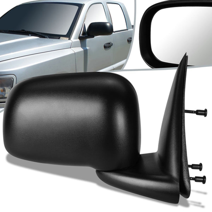 RETROVISOR MIRROR - OEM - 05-10 DODGE DAKOTA - MANUAL - TEXTURED - BLACK - RIGHT