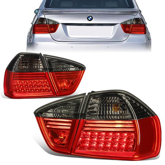 FAROS TRASEROS 05-08 BMW 3 SERIES E90 - LED - RED / SMOKE