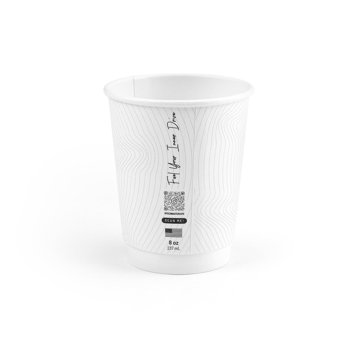 Speedmaster 8oz Double Wall Insulated Coffee Cups - Pack of 25 [White]
