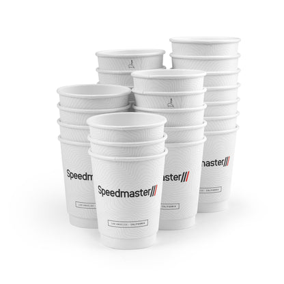 Speedmaster 8oz Double Wall Insulated Coffee Cups - Pack of 25 [White]