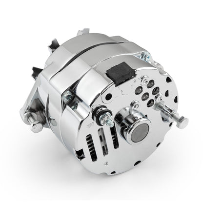 Universal 7127 GM 10SI V-Belt 120 Amp 1 Wire Internal Regulator Alternator [Chrome]