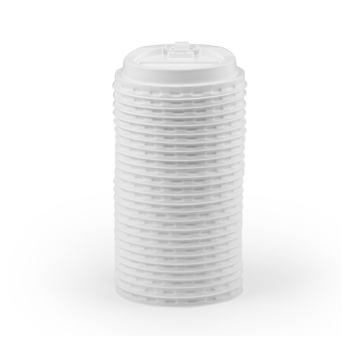 Sipper Lid for 12oz Coffee Cups - Pack of 25 [White]