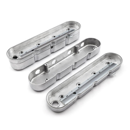 Chevy LS 2pc Finned Vintage Hidden Coil Aluminum Valve Cover - Polished