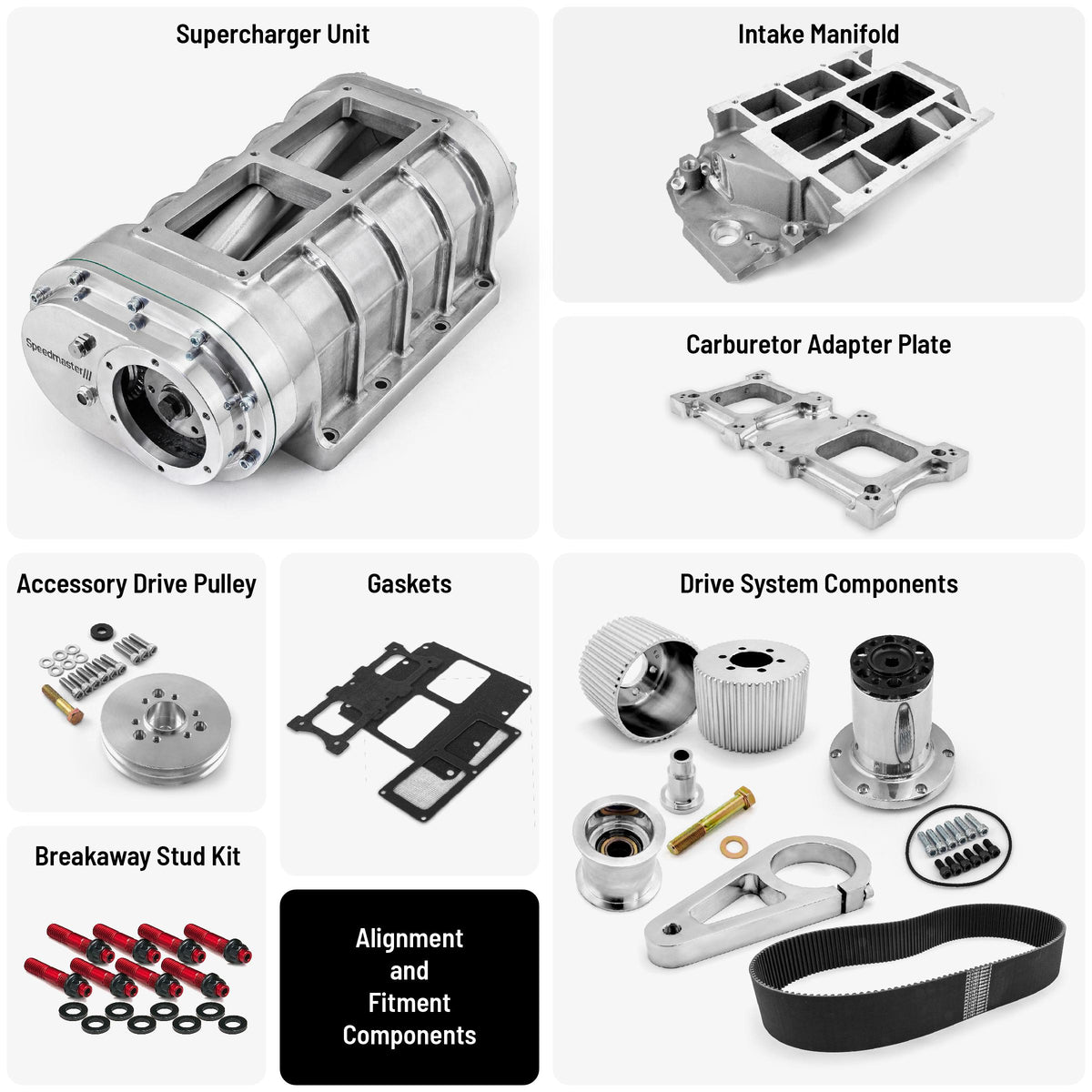 Chevy BBC 454 502 Complete 6-71 Roots Supercharger Blower Kit