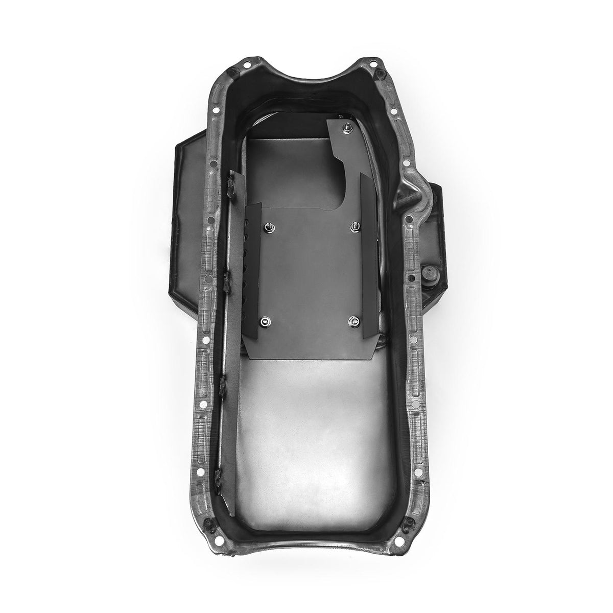 Chevy SBC 350 2Pcs Rms 1955-79 D/Side 7Qt Champion Rear Sump Oil Pan [Natural]
