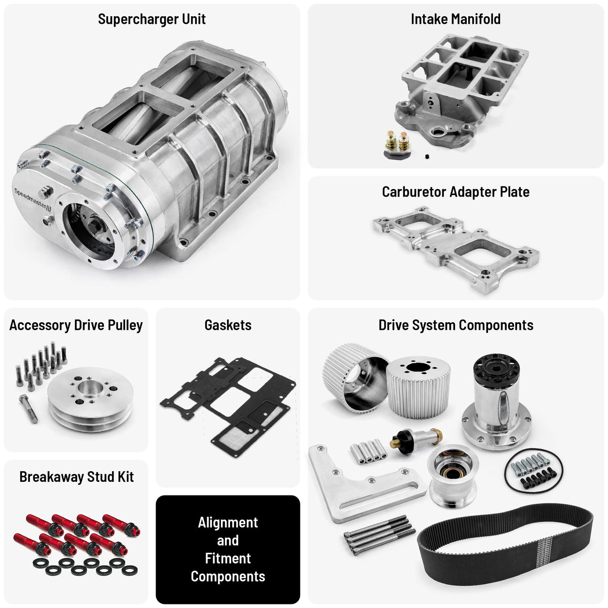 Chevy SBC 350 Complete 6-71 Roots Supercharger Blower Kit